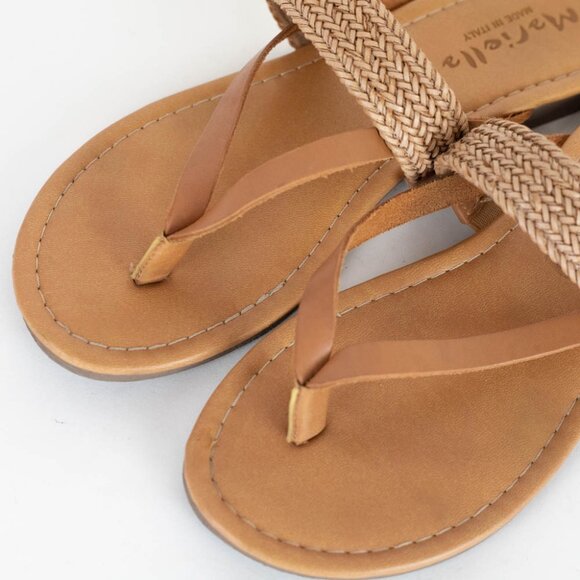 Mariella Made in Italy Tan Leather Sandals Women's Size 9 - Picture 3 of 7